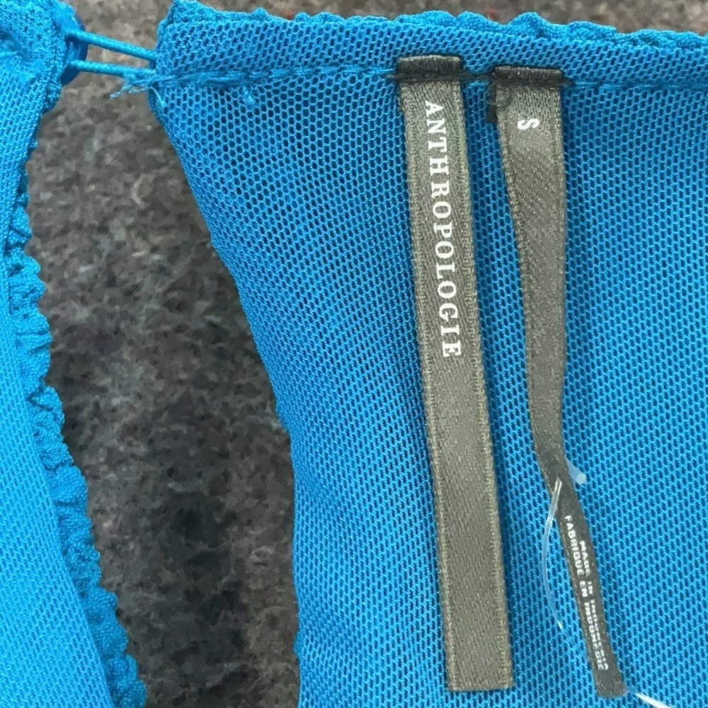 NEW Anthropologie Textured Topaz Blue Sleeveless Cocktail Sheath Dress Sz S - Picture 7 of 7